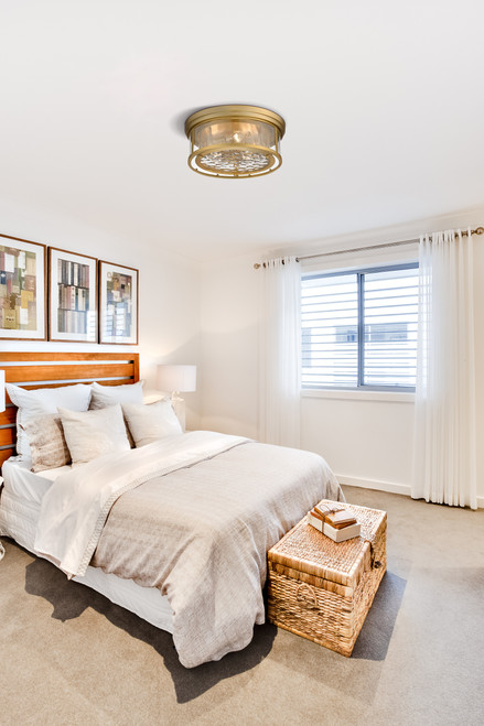 Z-LITE 493F3-OBR 3 Light Flush Mount, Olde Brass