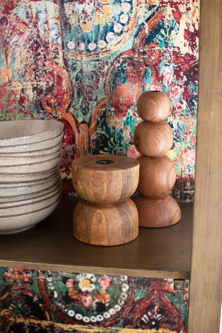 KALALOU CLL2645 GOLD METAL AND GLASS CABINET WITH COLORFUL PRINT BACK