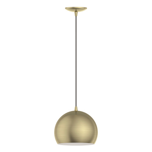 LIVEX LIGHTING 40801-01 1 Light Antique Brass Pendant