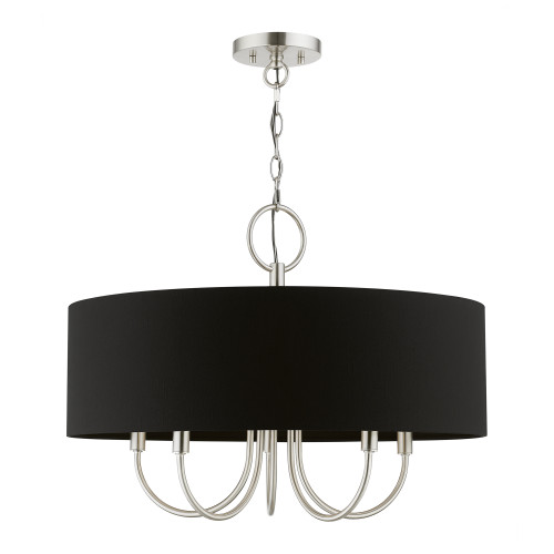 LIVEX LIGHTING 40115-91 5 Light Brushed Nickel Pendant Chandelier