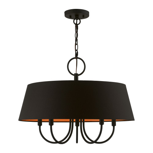LIVEX LIGHTING 51355-04 5 Light Black Pendant Chandelier
