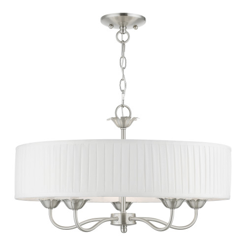 LIVEX LIGHTING 41775-91 5 Light Brushed Nickel Pendant Chandelier LIVEX LIGHTING 41775-91 5 Light Brushed Nickel Pendant Chandelier