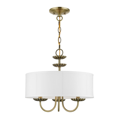 LIVEX LIGHTING 42983-01 3 Light Antique Brass Pendant Chandelier LIVEX LIGHTING 42983-01 3 Light Antique Brass Pendant Chandelier