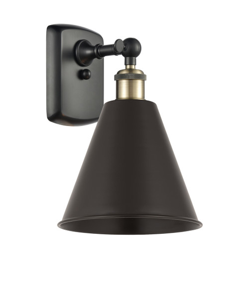 INNOVATIONS 516-1W-BAB-MBC-8-BK-LED 1-Light Sconce Black Antique Brass