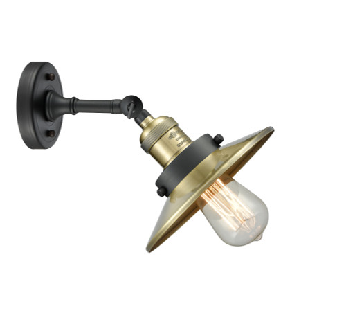 INNOVATIONS 203-BAB-M4-AB 1-Light Sconce Black Antique Brass