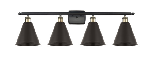 INNOVATIONS 516-4W-BAB-MBC-8-BK 4-Light Bath Vanity Light Black Antique Brass