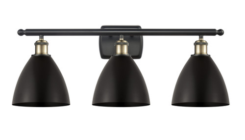 INNOVATIONS 516-3W-BAB-MBD-75-BK-LED 3-Light Bath Vanity Light Black Antique Brass