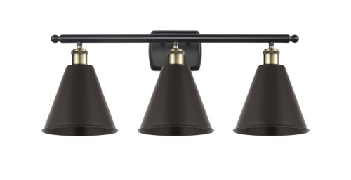 INNOVATIONS 516-3W-BAB-MBC-8-BK 3-Light Bath Vanity Light Black Antique Brass