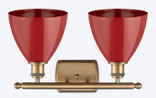 INNOVATIONS 516-2W-BB-MBD-75-RD 2-Light Bath Vanity Light Brushed Brass