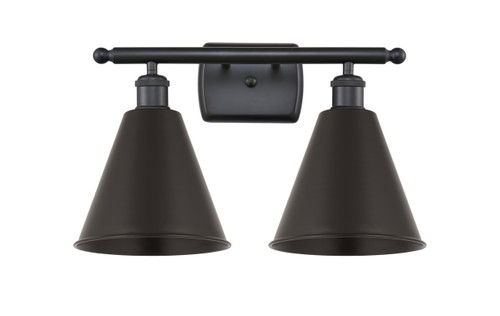 INNOVATIONS 516-2W-BK-MBC-8-BK 2-Light Bath Vanity Light Matte Black