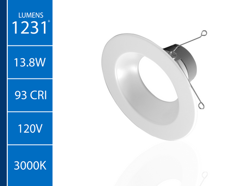 NICOR DLR566121203KWH-12PK DLR56(v6) 5/6-inch White 1200 Lumen 3000K Recessed LED Downlight (12 Pack)