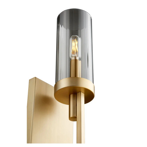 Quorum 501-1-80 Ladin 1-Light Wall Mount,Aged Brass W/ Smoke Glass