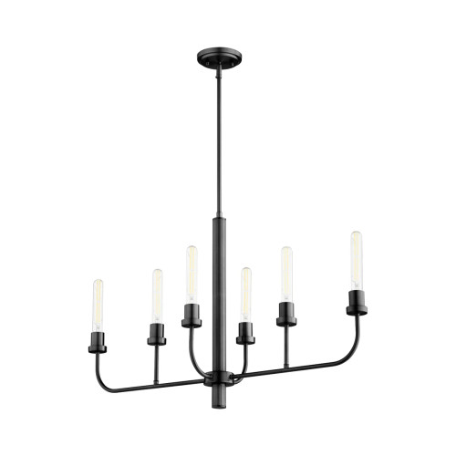 Quorum 622-6-59 Sheridan 6-Light Chandelier,Matte Black