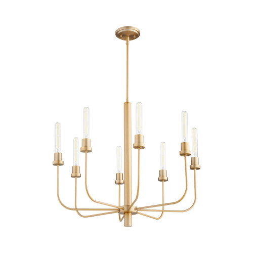 Quorum 612-8-80 Sheridan 8-Light Chandelier,Aged Brass