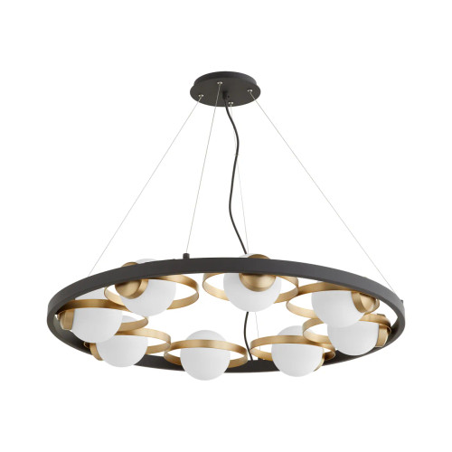 Quorum 606-8-6980 Nimbus 8-Light Chandelier,Textured Black W/ Aged Brass Quorum 606-8-6980 Nimbus 8-Light Chandelier,Textured Black W/ Aged Brass