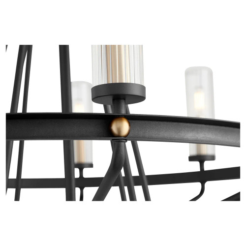 Quorum 629-9-6980 Empire 9-Light Chandelier,Textured Black W/ Aged Brass