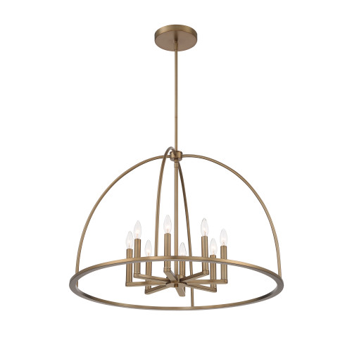 Crystorama ABB-3008-VG Abbott Vibrant Gold 8 Light Chandelier