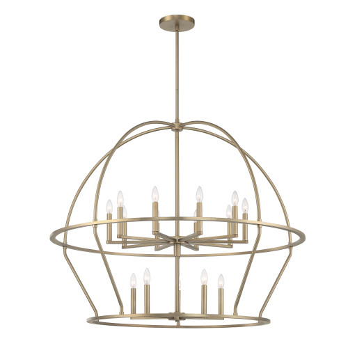 Crystorama ABB-3029-VG Abbott Vibrant Gold 15 Light Chandelier