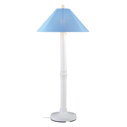 Patio Living Concepts 39-681 Catalina Floor Lamp 39681 with 3" white body and sky blue Sunbrella shade fabric