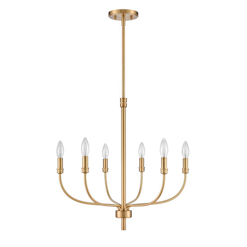 ELK HOME 81506/6 Newland 21'' Wide 6-Light Chandelier - Satin Brass