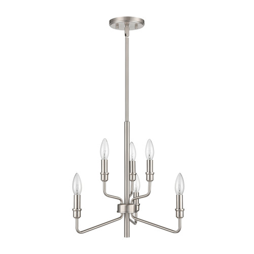 ELK HOME 81528/3+3 Saginaw 18'' Wide 6-Light Chandelier - Satin Nickel