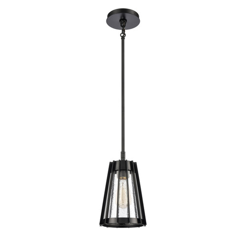 ELK HOME 82114/1 Open Louvers 6.75'' Wide 1-Light Mini Pendant - Matte Black