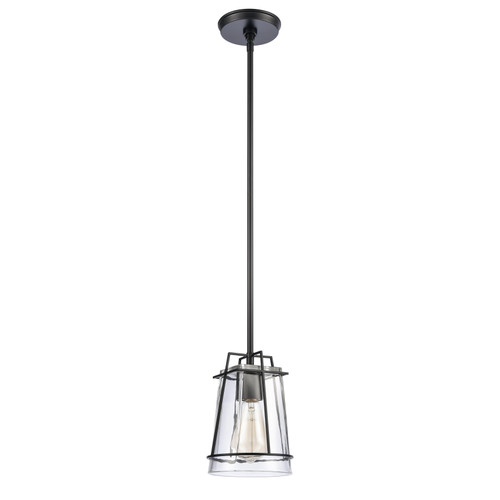 ELK HOME 82135/1 Square To Round 6'' Wide 1-Light Mini Pendant - Matte Black