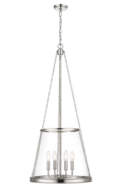 Z-LITE 341P18-PN 4 Light Pendant, Polished Nickel