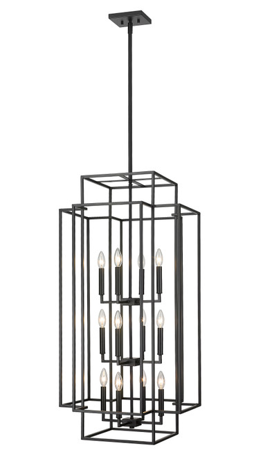 Z-LITE 454-42MB 12 Light Pendant, Matte Black