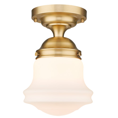 Z-LITE 735F10-HBR 1 Light Flush Mount, Heritage Brass