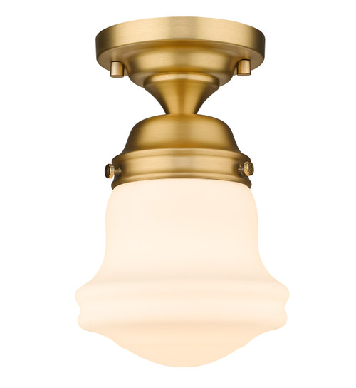 Z-LITE 735F1-HBR 1 Light Flush Mount, Heritage Brass