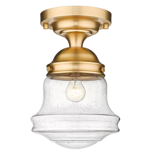 Z-LITE 736F10-HBR 1 Light Flush Mount, Heritage Brass