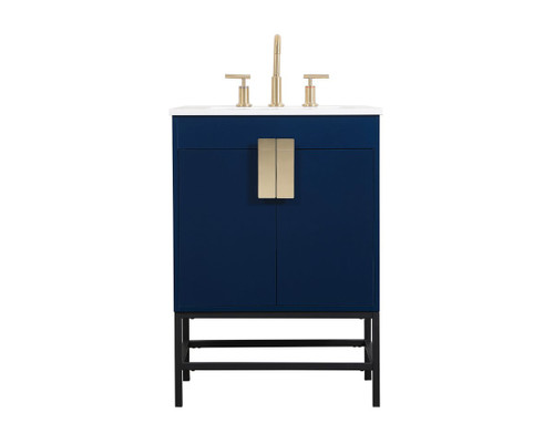 Elegant Decor VF48824MBL 24 inch single bathroom vanity in blue Elegant Decor VF48824MBL 24 inch single bathroom vanity in blue