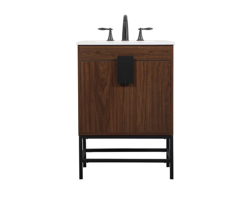 Elegant Decor VF48824MWT 24 inch single bathroom vanity in walnut Elegant Decor VF48824MWT 24 inch single bathroom vanity in walnut
