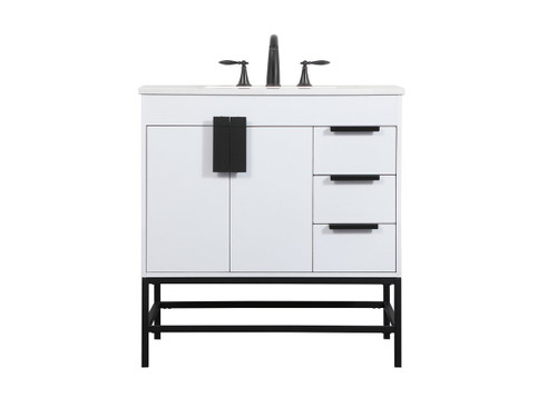 Elegant Decor VF48832MWH 32 inch single bathroom vanity in white Elegant Decor VF48832MWH 32 inch single bathroom vanity in white