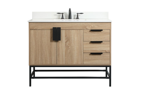 Elegant Decor VF48842MW-BS 42 inch single bathroom vanity in mango wood with backsplash