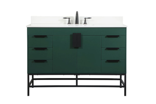 Elegant Decor VF488W48MGN-BS 48 inch single bathroom vanity in green with backsplash