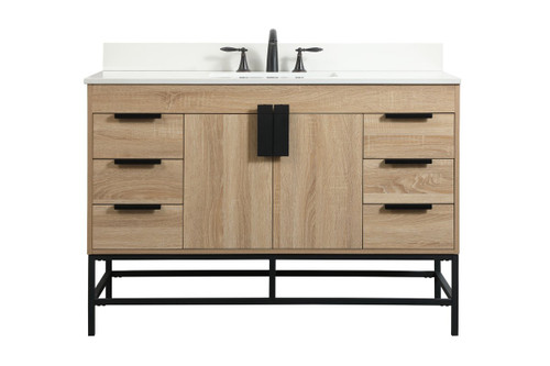 Elegant Decor VF488W48MW-BS 48 inch single bathroom vanity in mango wood with backsplash