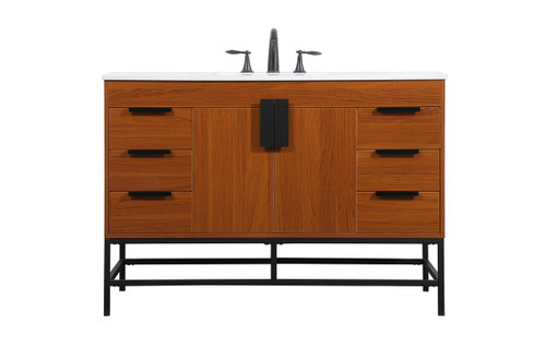Elegant Decor VF488W48MTK 48 inch single bathroom vanity in teak Elegant Decor VF488W48MTK 48 inch single bathroom vanity in teak