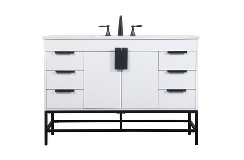 Elegant Decor VF488W48MWH 48 inch single bathroom vanity in white