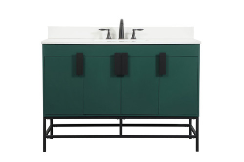 Elegant Decor VF48848MGN-BS 48 inch single bathroom vanity in green with backsplash