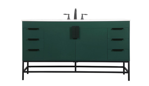 Elegant Decor VF48860MGN 60 inch single bathroom vanity in green Elegant Decor VF48860MGN 60 inch single bathroom vanity in green