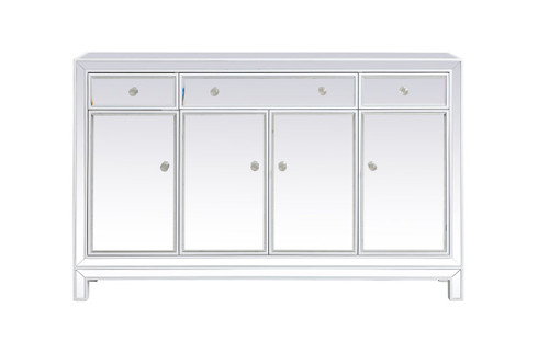 Elegant Decor MF72001WH 56 inch mirrored credenza in white Elegant Decor MF72001WH 56 inch mirrored credenza in white