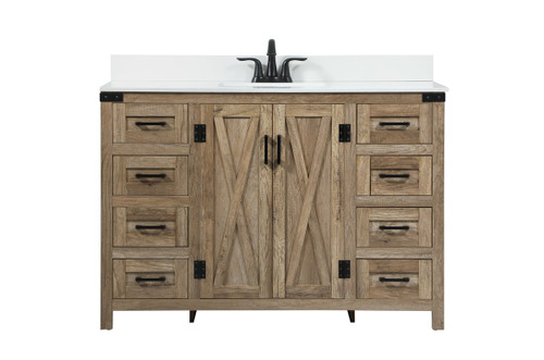 Elegant Decor VF90248NT-BS 48 inch single bathroom vanity in natural oak with backsplash