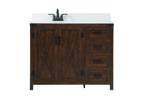 Elegant Decor VF90242EX-BS 42 inch single bathroom vanity in expresso with backsplash