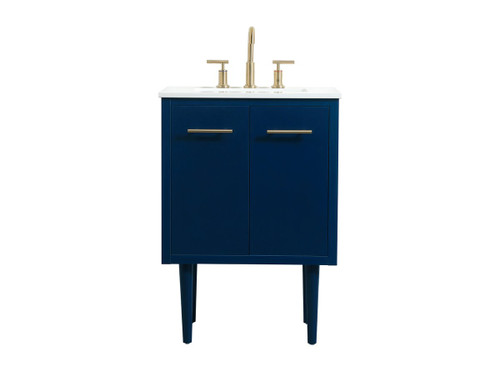 Elegant Decor VF48024MBL 24 inch single bathroom vanity in blue Elegant Decor VF48024MBL 24 inch single bathroom vanity in blue