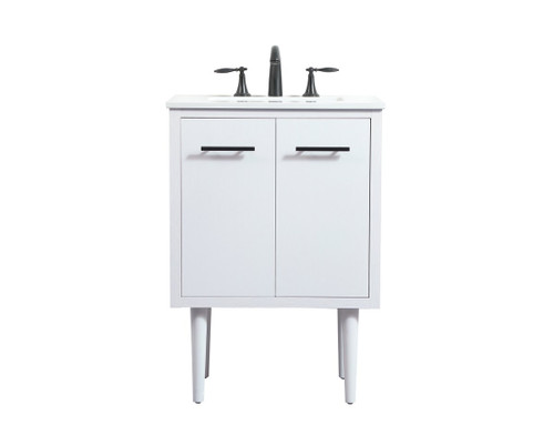 Elegant Decor VF48024MWH 24 inch single bathroom vanity in white Elegant Decor VF48024MWH 24 inch single bathroom vanity in white