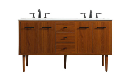 Elegant Decor VF48060DMTK 60 inch single bathroom vanity in teak