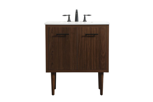 Elegant Decor VF48030MWT 30 inch single bathroom vanity in walnut Elegant Decor VF48030MWT 30 inch single bathroom vanity in walnut