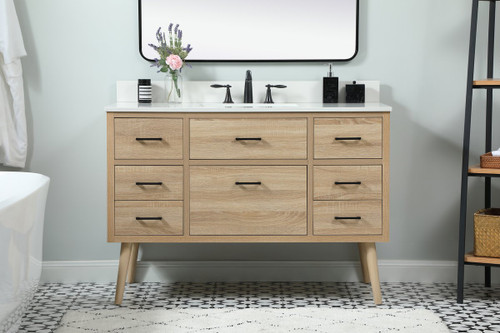 Elegant Decor VF41048MW-BS 48 inch single bathroom vanity in mango wood with backsplash
